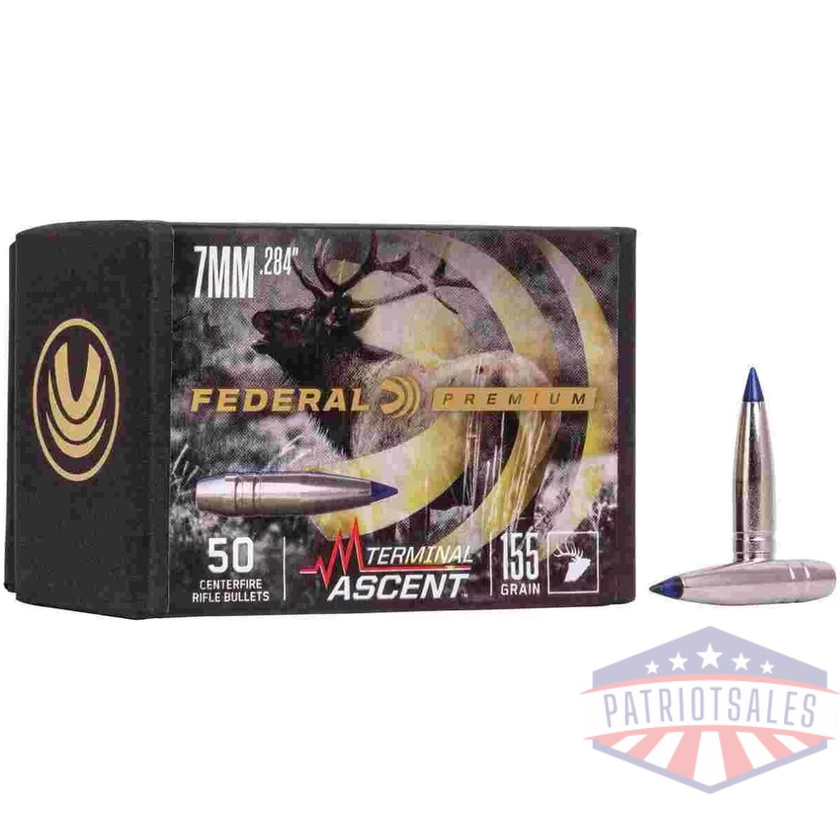 Federal. 284 caliber 155gr terminal ascent comp bullet 50rd - image 1