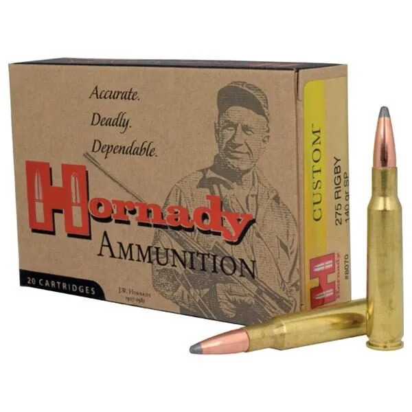 Https3A2F2Fmedia.chattanoogashooting.com2Fimages2Fproduct2Fho80702Fho8070-1 Hornady custom lite rifle ammunition. 275 rigby 140 gr interlock sp 20/box - image 1