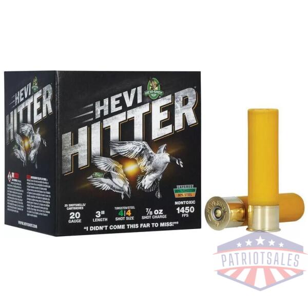 HEVI-Shot HEVI-Hitter Tungsten/Steel Shotshells 20ga 3" 7/8oz 1450 fps #4 25/ct