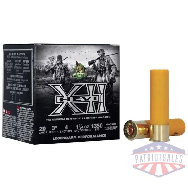 Hevi-Shot HEVI-XII Shotshells 20 ga 3" 1.25 oz 1350 fps #4 25/ct