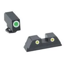 Https3A2F2Fmedia.chattanoogashooting.com2Fimages2Fproduct2Fkqgl4312Fkqgl431 Green yellowtritium 3 dot sight set white outlines for glock 42-43 - image 1