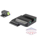 Ameriglo Trooper Tritium Handgun Sight Set for S&W M&P Shield (Excludes EZ) Green Rear Green with LumiGreen Front