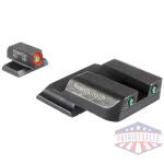 Ameriglo Trooper Tritium Handgun Sight Set for S&W M&P Shield (Excludes EZ) Green Rear Green with Orange Front
