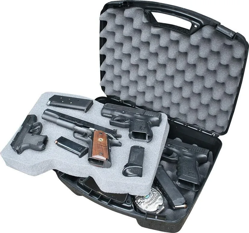 Https3A2F2Fmedia.chattanoogashooting.com2Fimages2Fproduct2Fmt811402Fmt81140.Webp Mtm snap-latch four 4 pistol case for up to 8" barrel - black - image 1