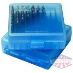 MTM Flip Top Ammo Box for .22 LR 100 Rounds Clear Blue
