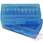 MTM Ammo Box for .41/.44 Mag/.45 LC 50 Rounds Clear Blue