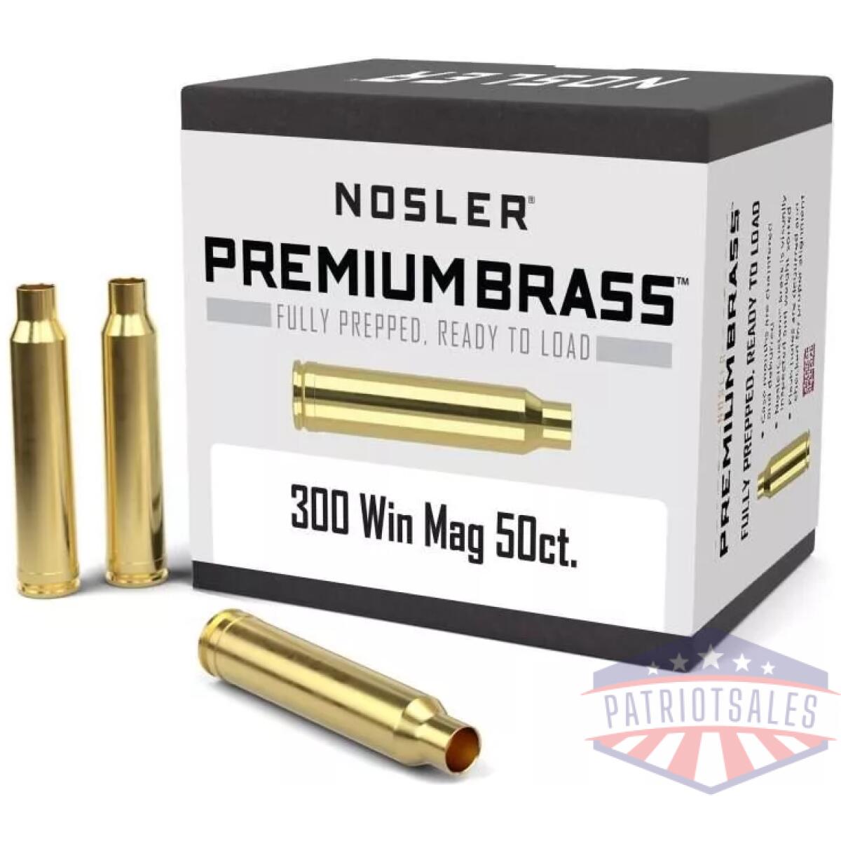 Nosler unprimed brass rifle cartridge cases 50/ct. 300 win mag - image 1