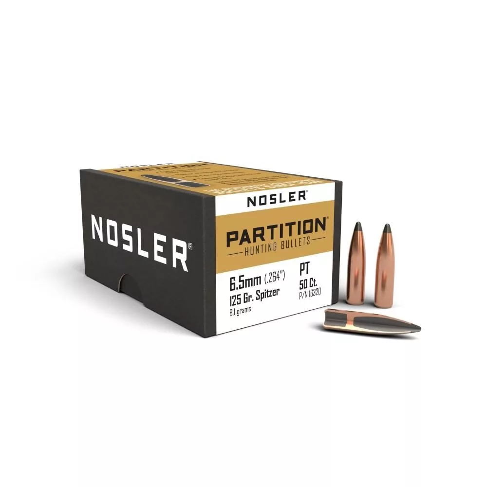 Https3A2F2Fmedia.chattanoogashooting.com2Fimages2Fproduct2Fno163202Fno16320-1.Webp Nosler partition rifle bullets 6. 5mm. 264" 125 gr spt 50/ct - image 1