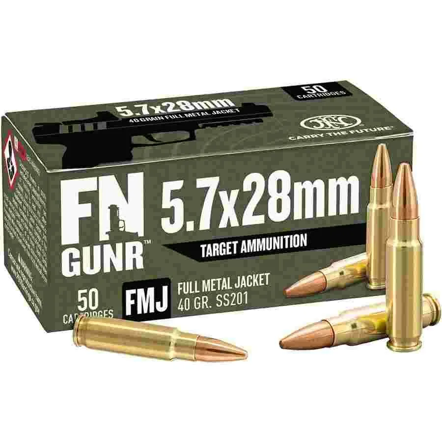 Fn Ss201 Target Handgun Ammunition 5.7X28Mm 40Gr Fmj 1700 Fps 500/Ct Case Fn ss201 target handgun ammunition 5. 7x28mm 40gr fmj 1700 fps 500/ct case