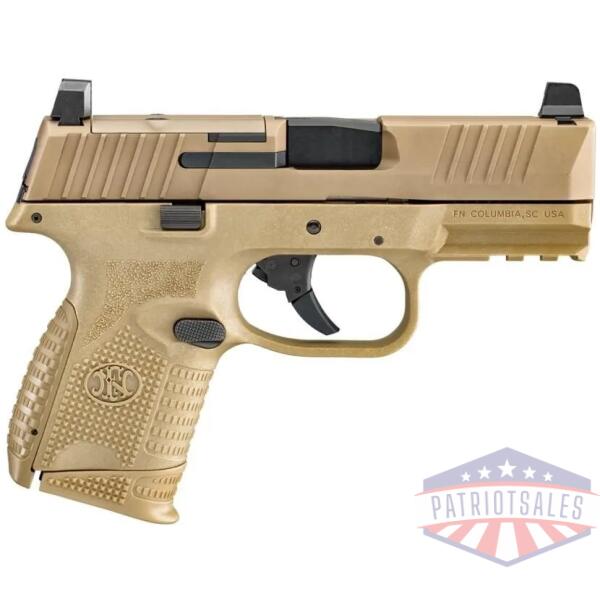 fn 509 compact mrd handgun 9mm luger 12rd & 15rd magazines (2) 3.7" barrel fde nms