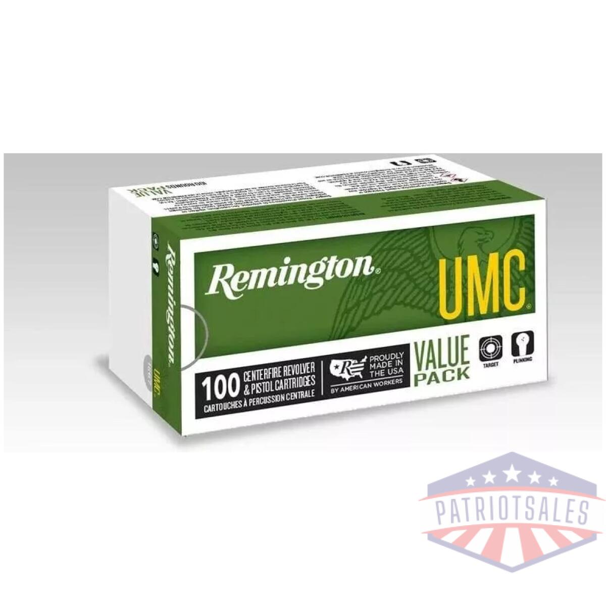 Remington umc handgun ammunition. 38 spl (+p) 125 gr sjhp 945 fps 100/ct - image 1