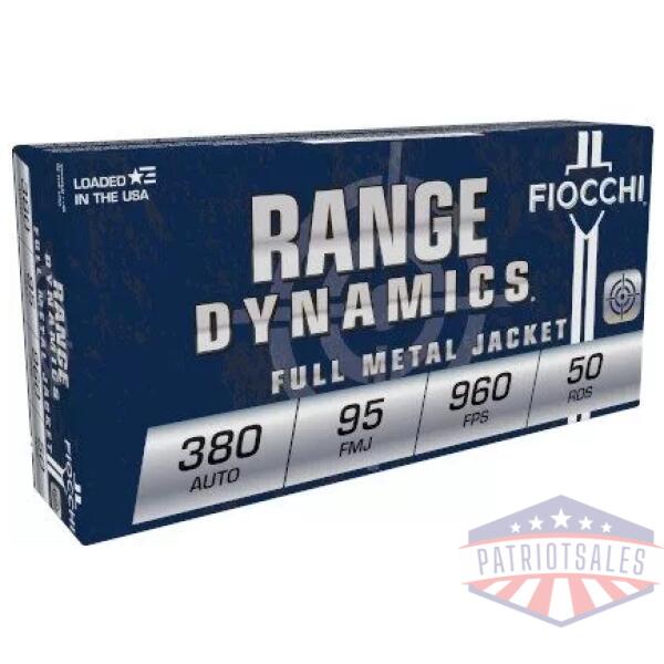 Fiocchi Pistol Shooting Dynamics Handgun Ammunition .380 ACP 95 gr. FMJ 960 fps 50/ct