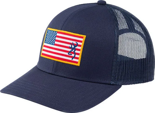 308396651 Browning cap glory mesh snap - back amer flag patch blue osfm - image 1
