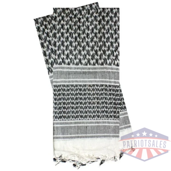 red rock shemagh head wrap - white/black