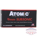 atomic 9mm luger 147gr - subsonic jhp 50rd 10bx/cs