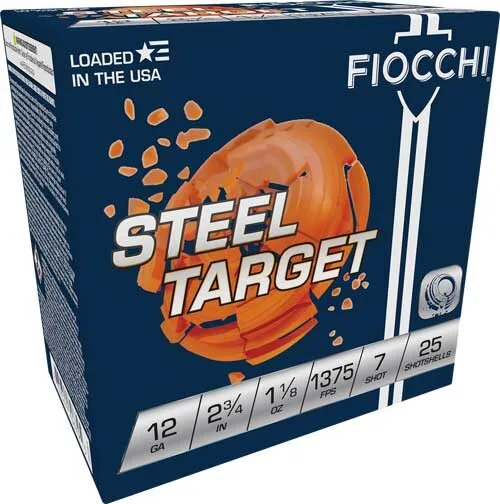 A12S1187 Fiocchi steel 12ga 2. 75" - 1-1/8oz #7 1375fps 250rd case - image 1