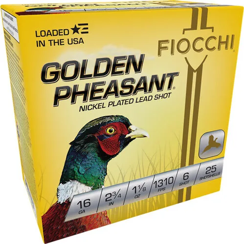 A16Gp6 Fiocchi golden pheasant 16ga - 2. 75" 1-1/8 #6 25rd 10bx/cs - image 1