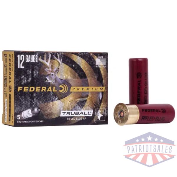 federal premium 12ga 3" 1oz - rifled slug 5rd 50bx/cs