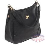 BULLDOG CONCEALED CARRY PURSE - HOBO STYLE BLACK W/BLACK TRIM