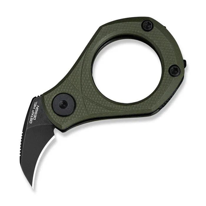 Civ-C23038-4 Pyrus slip joint utility knife od green g10 handle (0. 65"" black stonewashed 14c28n blade) - image 1