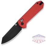 Yonder Thumb Stud & Crossbar Lock Knife Red G10 Handle (2.88"" Black Stonewashed 14C28N Blade)