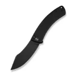 Outlaw Muk Flipper & Button Lock Knife Black G10 Handle (3.47"" Black Stonewashed 14C28N Blade)