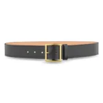 1-3/4"" Plain Leather Garrison Belt with Gold Buckle