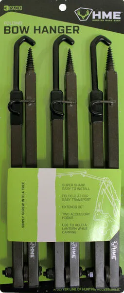 Fbh3.Webp Hme bow hanger 20" folding - w/accessory hooks 3pk - image 1