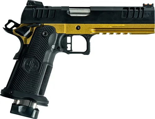 GLFA 1911DS SYNERGY 9MM 5" 20 - SHOT BLACK SLIDE GOLD FRAME