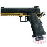 GLFA 1911DS SYNERGY 9MM 5" 20 - SHOT BLACK SLIDE GOLD FRAME - Image 2