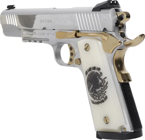 GIRSAN MC1911S LIBERADORE II - 9MM 10RD CHROME GOLD ENGRAVED