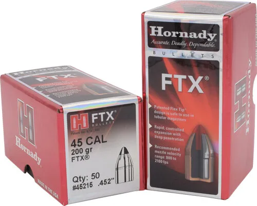 Hdy45215_1 Hornady bullets 45 cal. 452 - 200gr ftx 50ct 25bx/cs - image 1