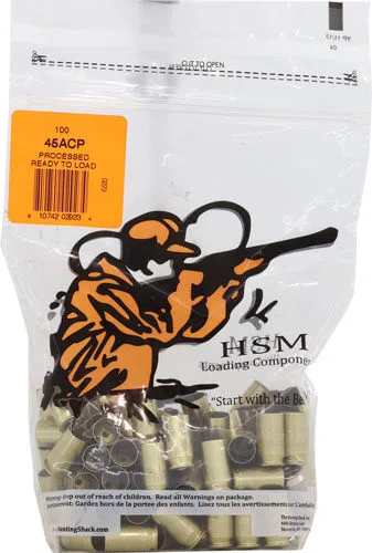 Hsm45Acprtl Hsm brass 45 acp once fired - unprimed 100 pack - image 1