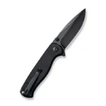 Errant Flipper/Thumb Stud Folding Knife 3.45"" Black 9Cr18MoV Drop Point Plain Edge Blade, Black G10 Handle
