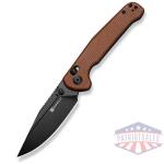 Glenspar Thumb Stud & Crossbar Lock Knife Brown Canvas Micarta Handle (3.45"" Black 9Cr18MoV Blade)