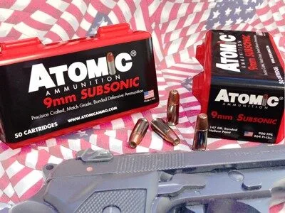 ATOMIC 9MM LUGER 147GR - SUBSONIC JHP 50RD 10BX/CS