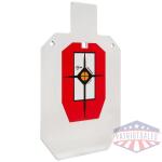 EZ-Aim Hardrock AR500 IPSC Silhouette Shooting Target 9"W x 14.875H" White/Red/Black