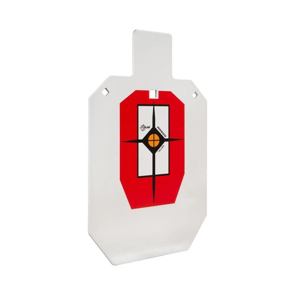 Https3A2F2Fmedia.chattanoogashooting.com2Fimages2Fproduct2Fan153712Fan15371 Ez-aim hardrock ar500 ipsc silhouette shooting target 9"w x 14. 875h" white/red/black - image 1