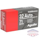 Aguila Handgun Ammunition .32 Auto 71 gr FMJ 905 fps 50/ct