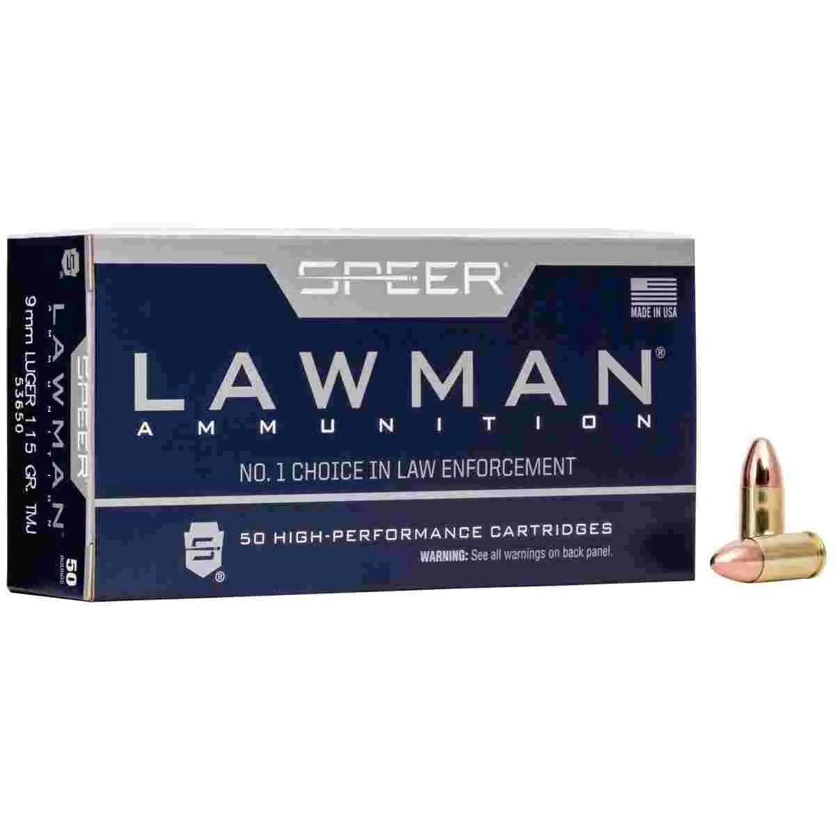 Https3A2F2Fmedia.chattanoogashooting.com2Fimages2Fproduct2Fcc536502Fcc53650_2 Speer lawman handgun ammunition 9mm luger 115 gr tmj-rn 9mm luger 115gr tmj lawman ammunition 50 round box - image 1