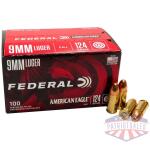 Federal American Eagle Handgun Ammo 9mm Luger 124 gr FMJ 1150 fps 100/ct