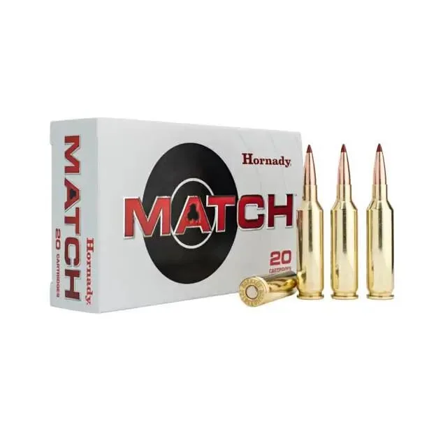 Hornady Match ELD Rifle Ammunition .22 Creedmoor 80gr PT 3285 fps 20/ct