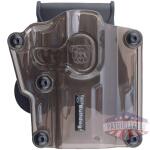 Bulldog Max Multi-Fit Polymer Holster w/ Paddle-Transparent Smoke Brown RH