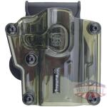 Bulldog Max Multi-Fit Polymer Holster w/ Paddle-Transparent Green RH