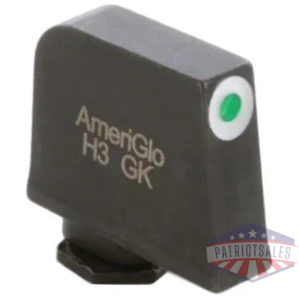 ameriglo tritium front handgun sight for glock green with white front