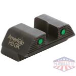 Ameriglo Green Tritium 2-dot Black Outlines Rear Sight .256in H .165 Sq Notch Glock