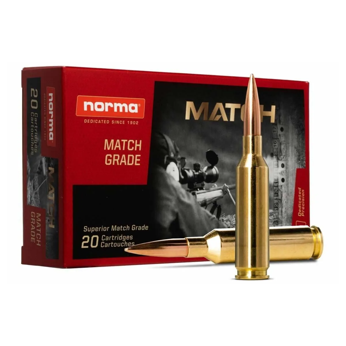 Https3A2F2Fmedia.chattanoogashooting.com2Fimages2Fproduct2Fnh101854422Fnh10185442.Webp Norma golden target match rifle ammunition. 338 lapua 250gr bthp 2838 fps 20/ct - image 1