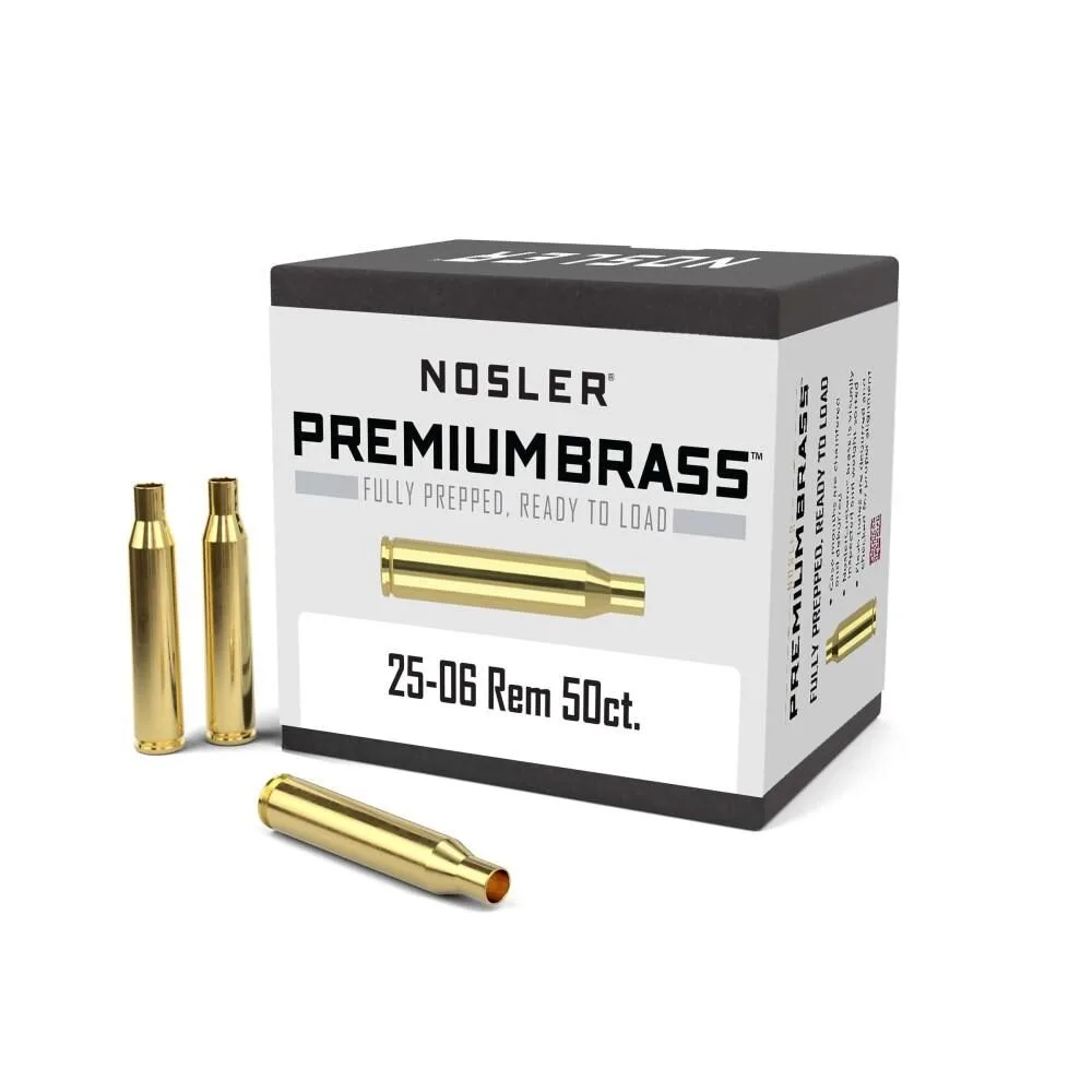 Https3A2F2Fmedia.chattanoogashooting.com2Fimages2Fproduct2Fno101322Fno10132-1.Webp Nosler unprimed brass rifle cartridge cases. 25-06 rem 50/ct - image 1