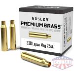 Nosler Unprimed Brass Rifle Cartridge Cases .338 Lapua 25/ct