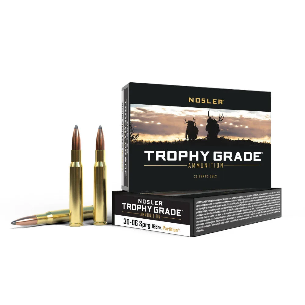 Https3A2F2Fmedia.chattanoogashooting.com2Fimages2Fproduct2Fno610182Fno61018-1.Webp Nosler partition trophy grade rifle ammunition. 30-06 sprg 165 gr psp 2950 fps 20/ct - image 1